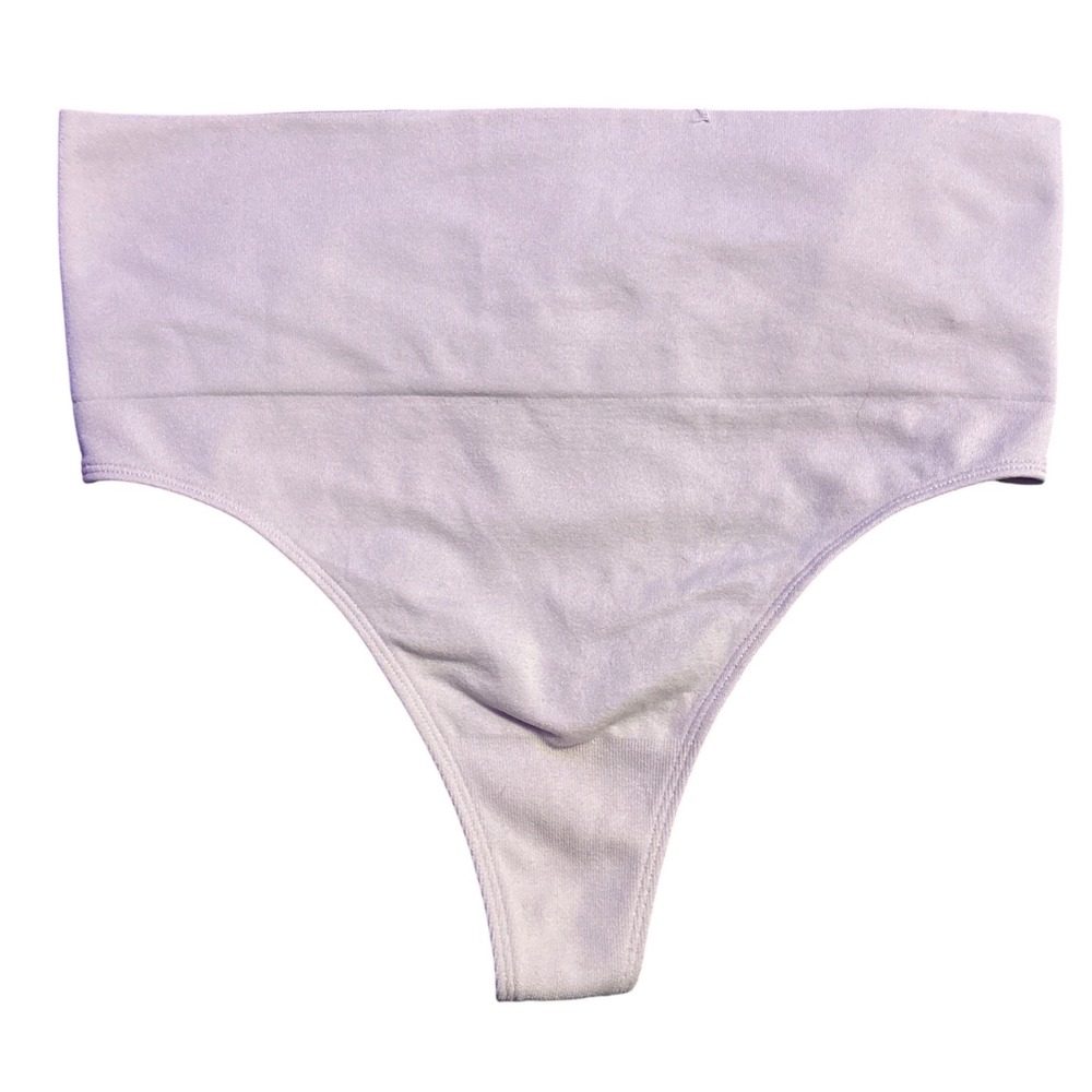 NEW Auden High Waist Thong Panty Seamless Stretch Beige Nude Size M